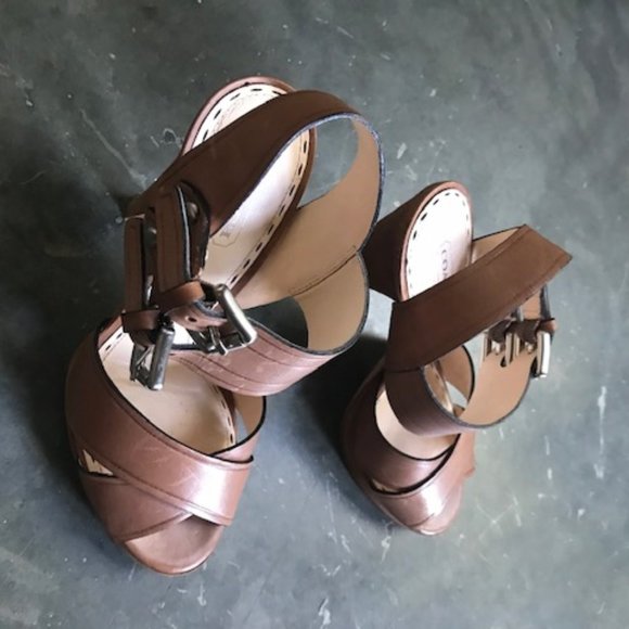 Coach -  Beautiful Camel Color High Heel Sandals - Picture 2 of 5